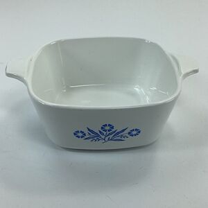 Corning Ware P-43-B Blue Cornflower Small Square Casserole Dish 700mL Vtg 1960s